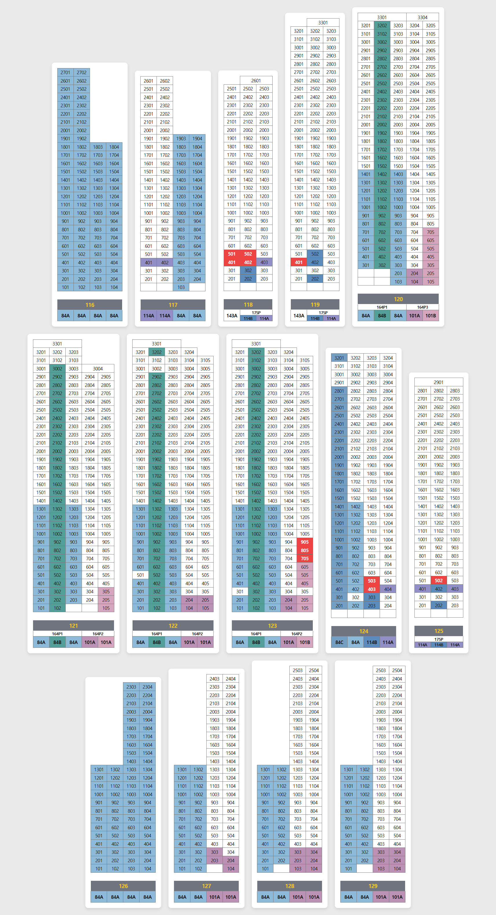 116동~129동 배치도